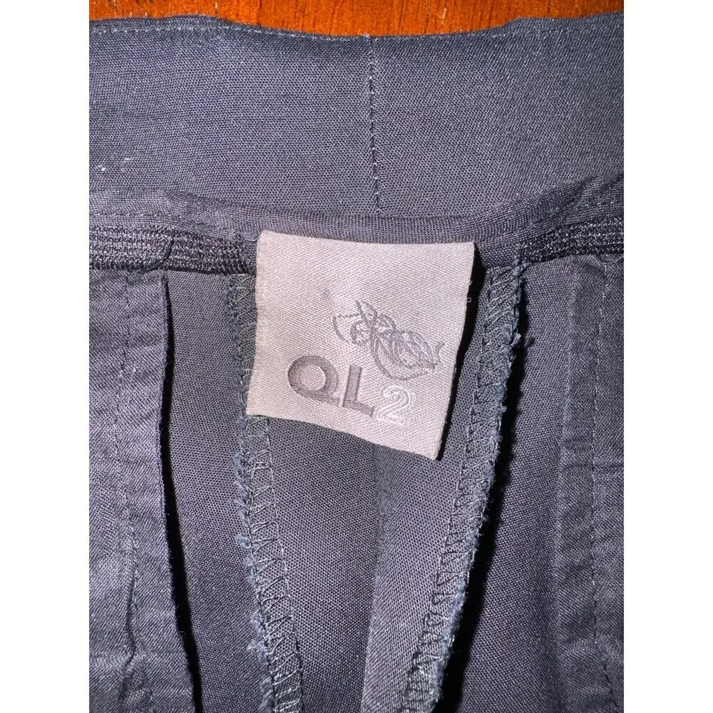 QL2 Quelledue Womens Black Dress Office Pants Side Zipper Straight Leg EUR 52